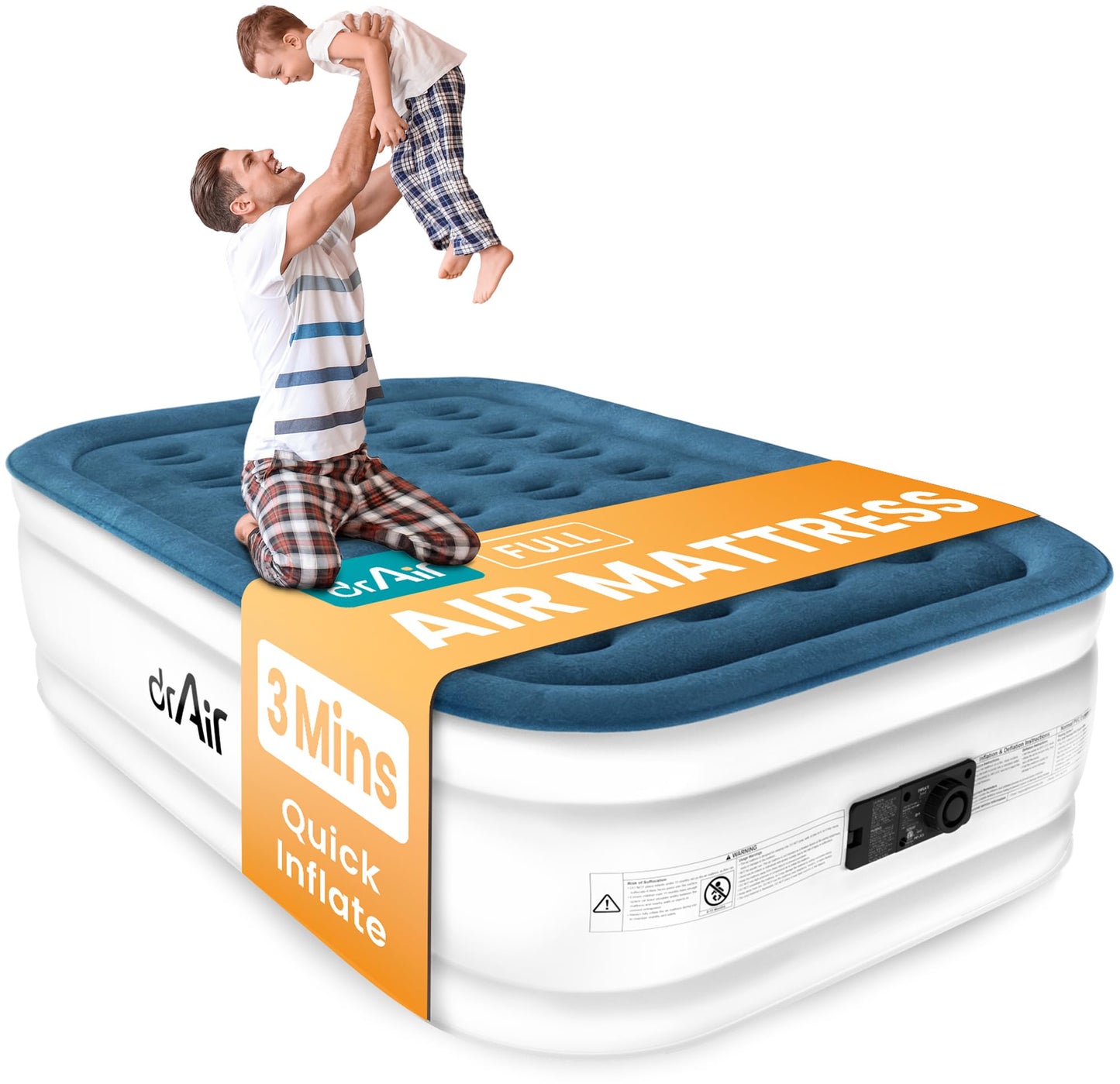 Dr. air Full Air Mattress Blue/White - main