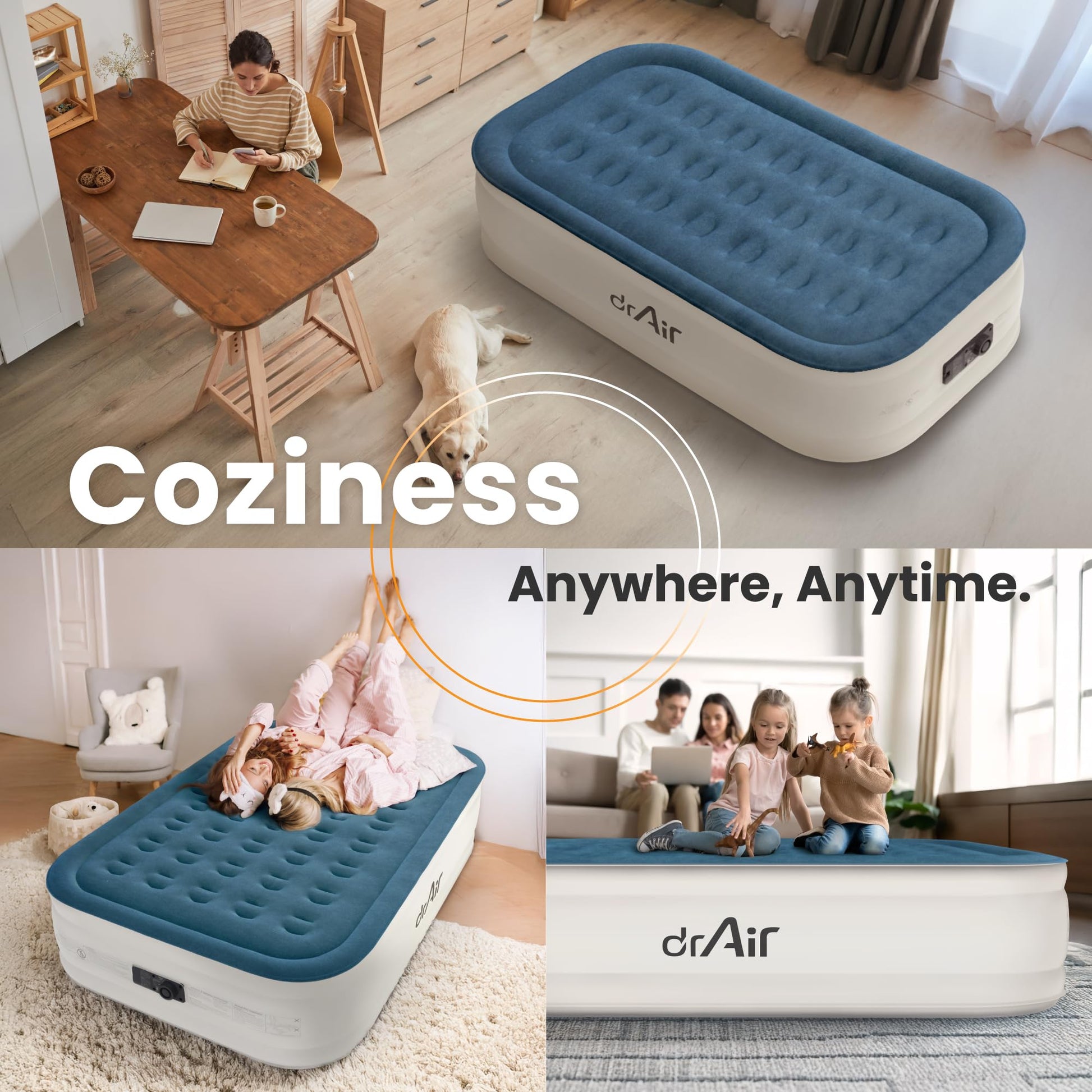 Dr. air Twin Air Mattress Blue/White - detail