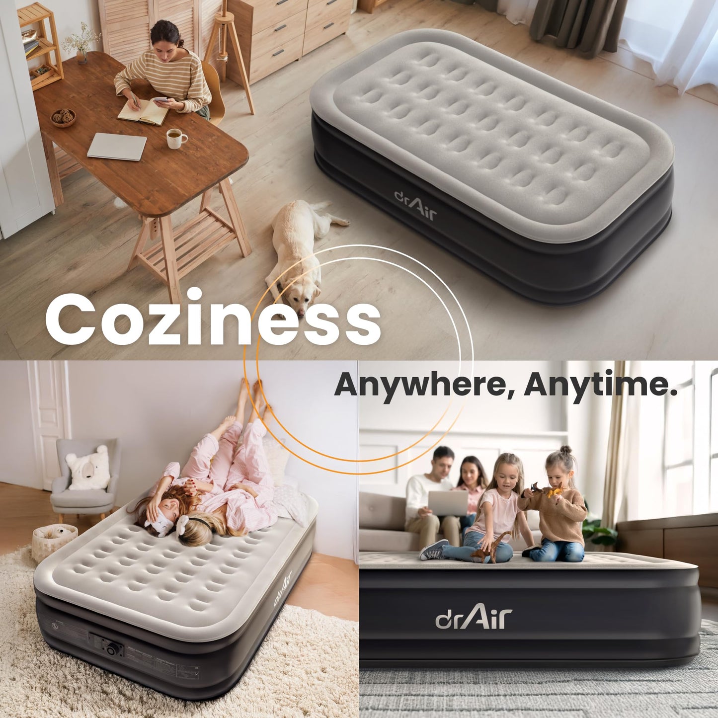 Dr. air Twin Air Mattress Gray/Black - detail