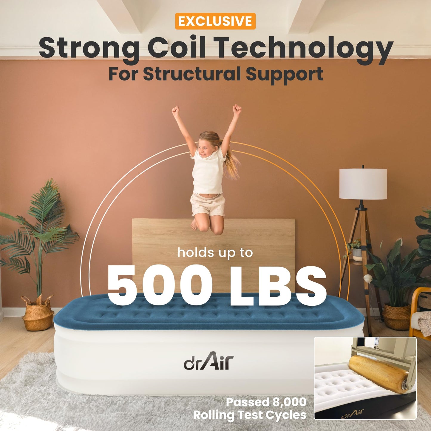Dr. air Twin Air Mattress Blue/White - detail