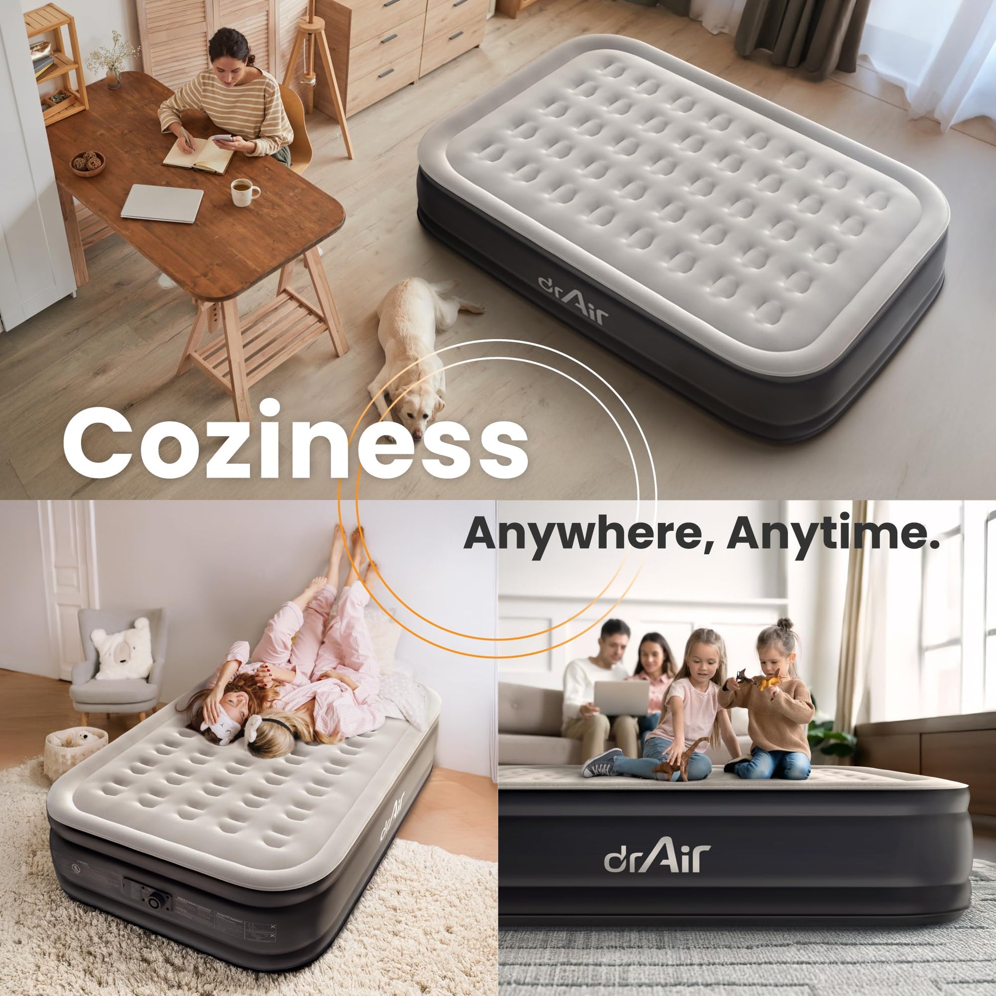 Dr. air Queen Air Mattress Gray/Black - detail