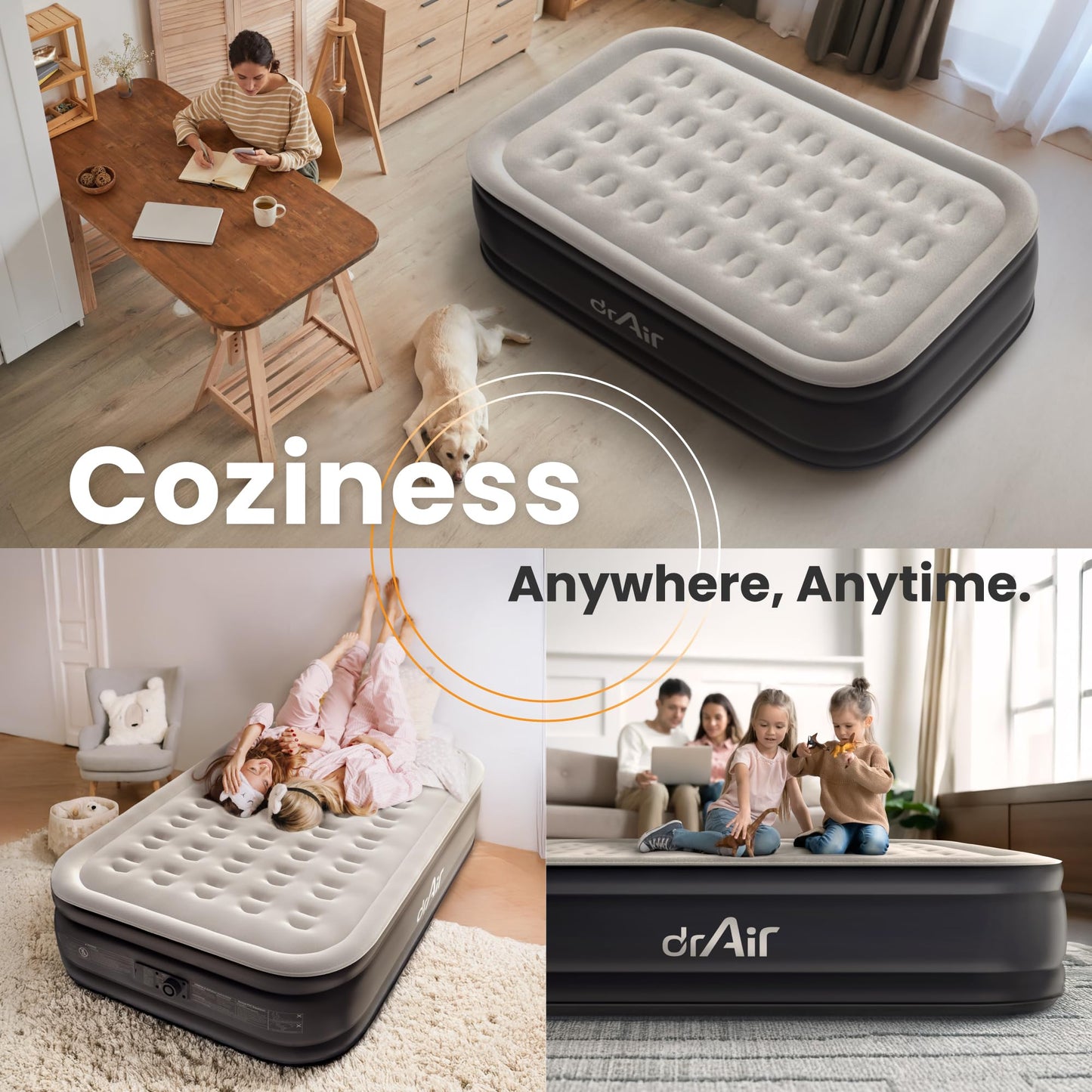 Dr. air Full Air Mattress Gray/Black - detail