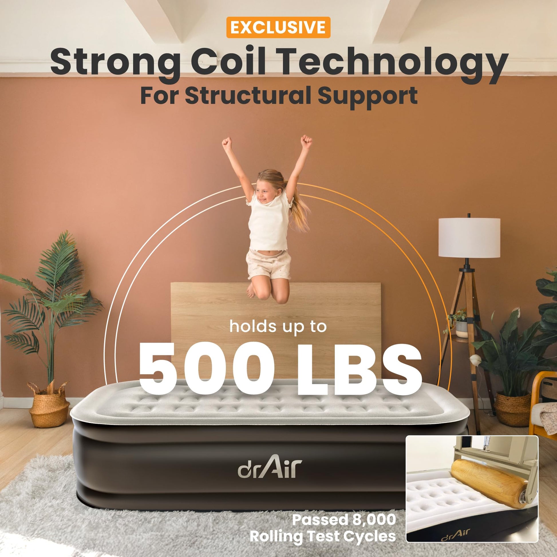 Dr. air Twin Air Mattress Gray/Black - detail