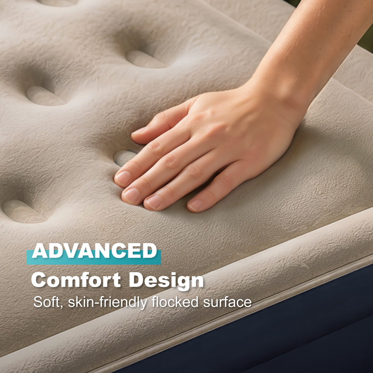 AeroCell Air Mattress - King 18" Cup - Gray Top Blue Base - Built-in Pump