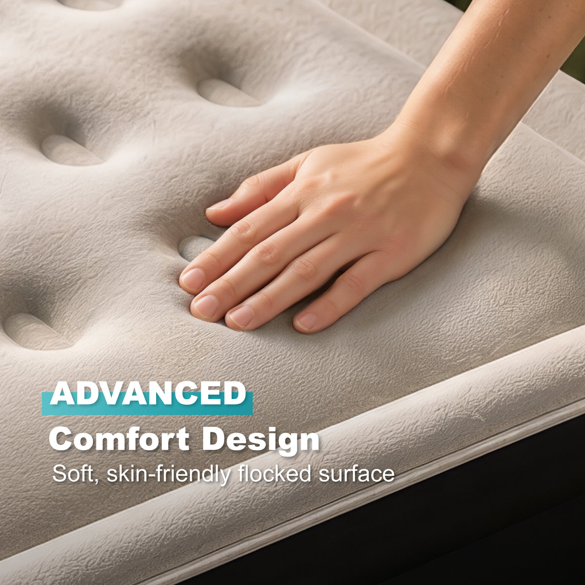 AeroCell Air Mattress - King 18" Cup - Gray Top Black Base - Built-in Pump